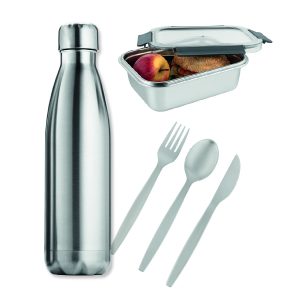 3-teiliges Lunch-Set Steel2Go - lebensmittelechter Edelstahl
