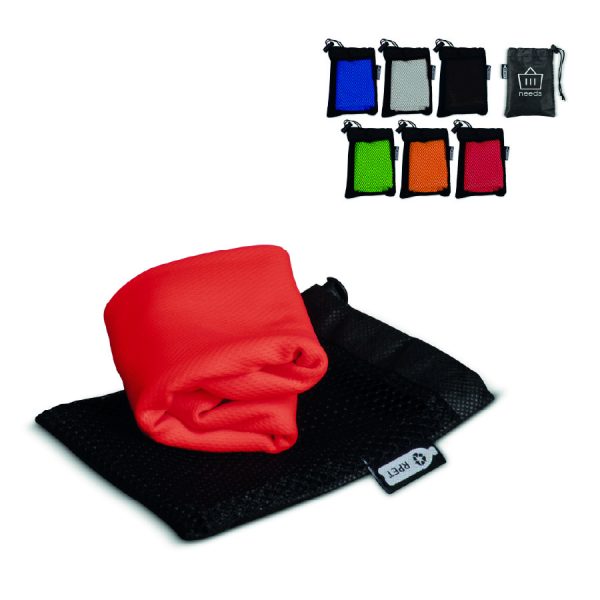 Ansicht der verfügbaren Farben des Handtuchs - rot, blau, schwarz, orange, grün