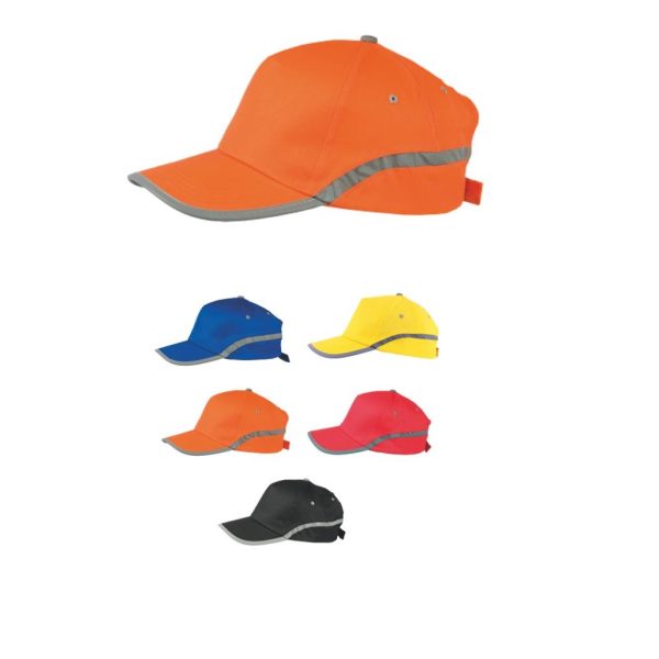 Cap 5 Panel mit reflektierendem Band und Klettverschluss