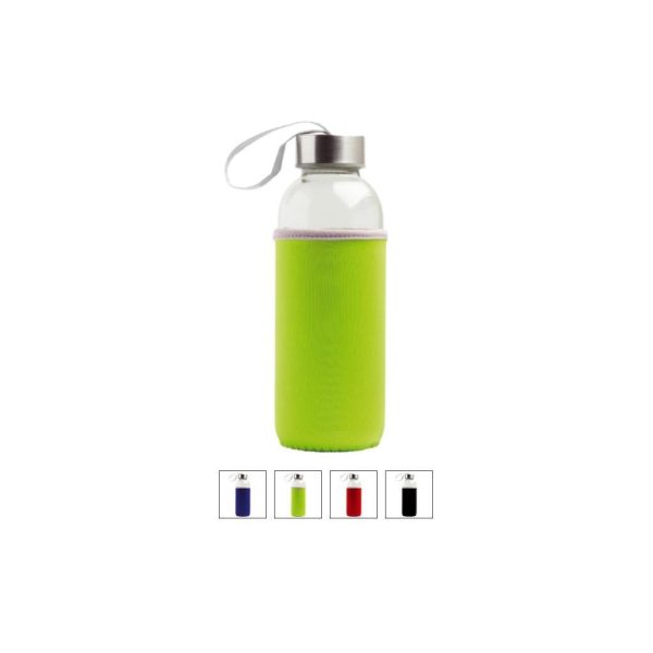 Glasflasche mit Neoprendeckel 500 ml