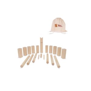 Kubb Spiel aus Holz mit Beutel