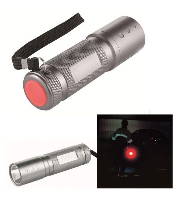 Metmaxx® LED MegaBeam Taschenlampe "Safe2GoCompact" titan
