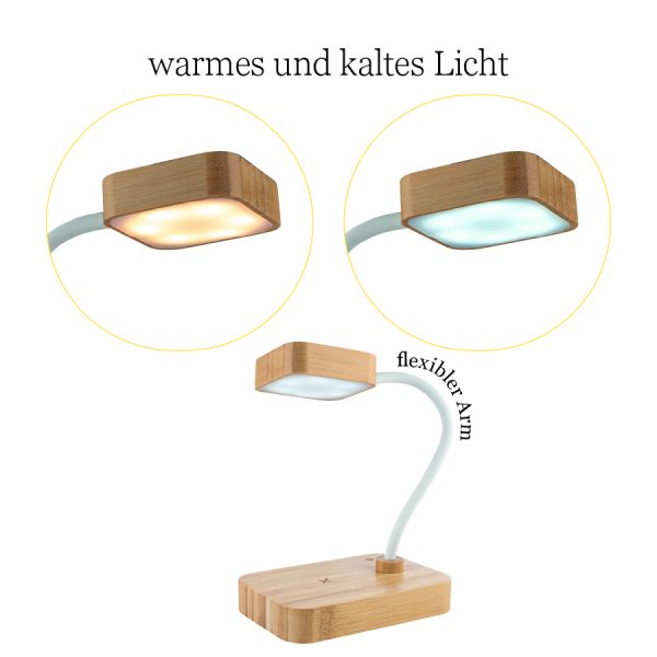 Metmaxx LumiBamboo - Tischlampe mit Wireless-Charging – Bild 2