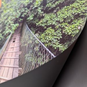 angehobene Ferrofolie auf Magnetfolie geheftet