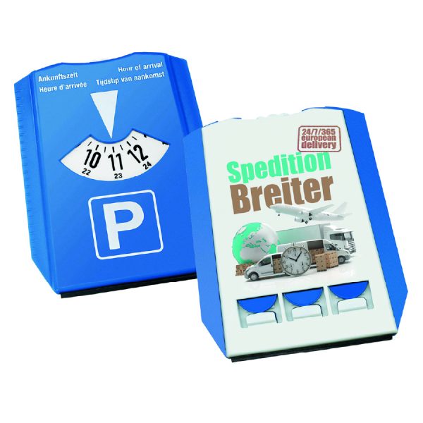 Parkscheibe mit 3 Einkaufschips Gamma digital bedruckt
