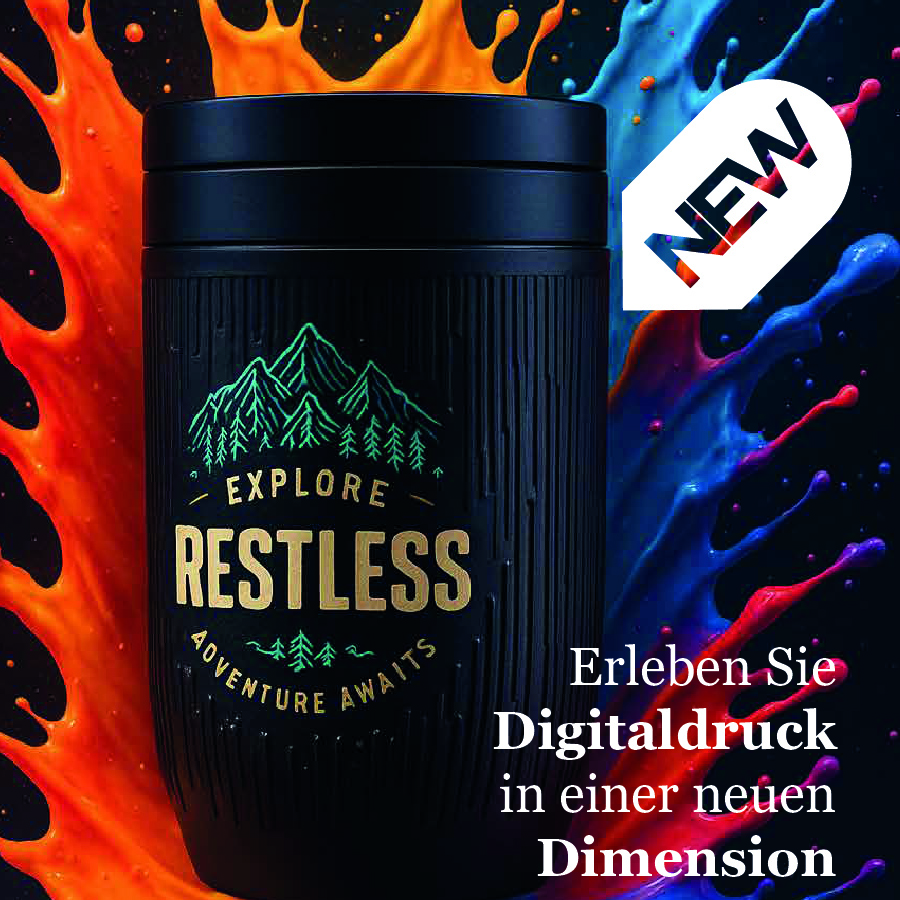 Thermobecher mit 3D-Reliefdruck