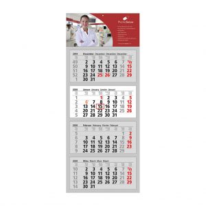 Werbekalender 4 Monate | 4-Monats-Wandkalender mit Druck | Produktbild
