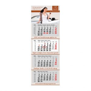 Werbekalender 4 Monate | 4-Monats-Wandkalender mit Druck | Produktbild